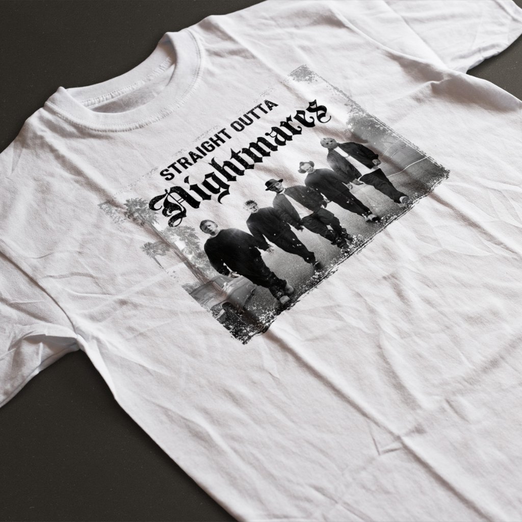 Straight Outta Compton Horror Characters Halloween White Tee